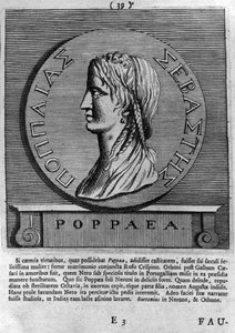 Poppaea Sabina、AD 54-68のローマ時代の硬貨の後の彫刻 作： Roman